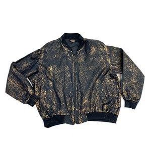 THE BOMB Vintage Gold Shimmer Bomber Jacket